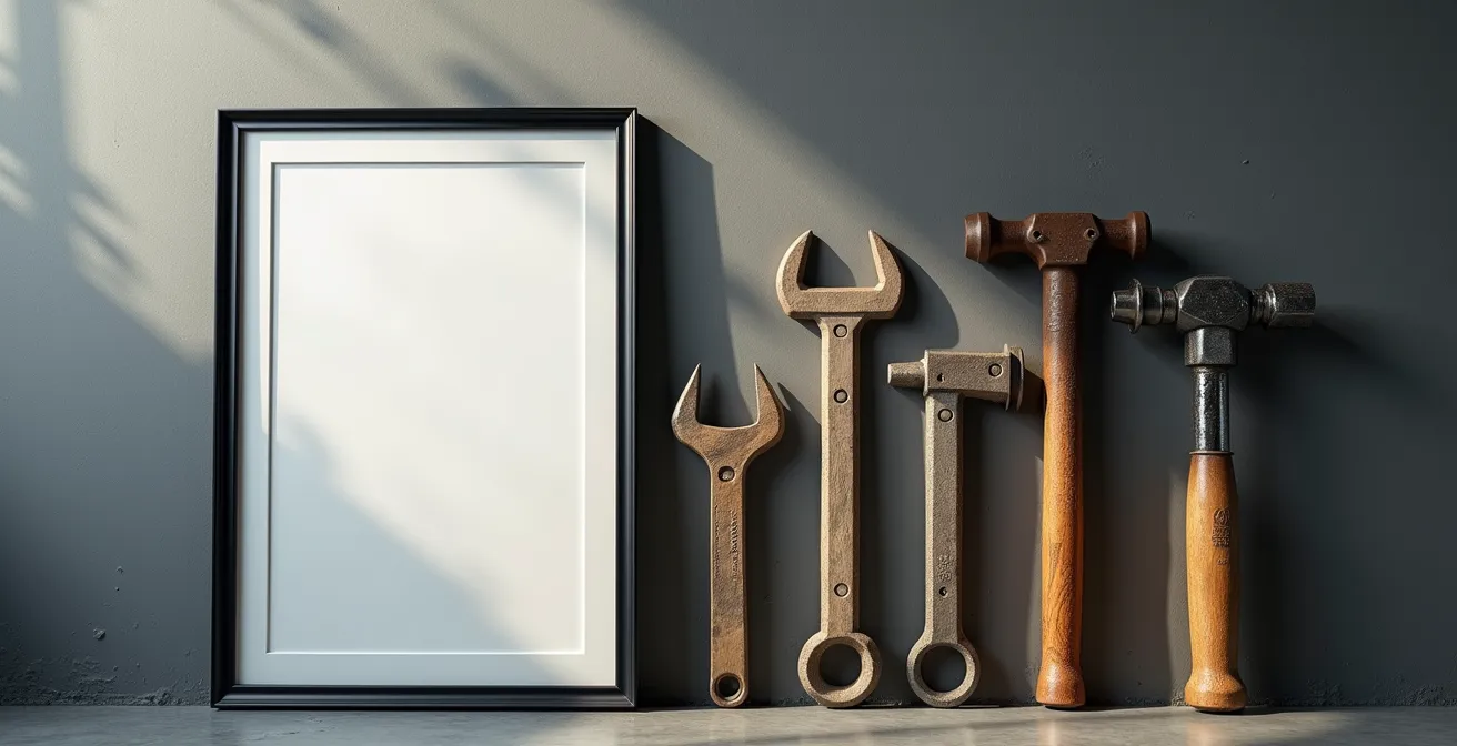 Comparaison visuelle entre documents officiels et outils professionnels usés