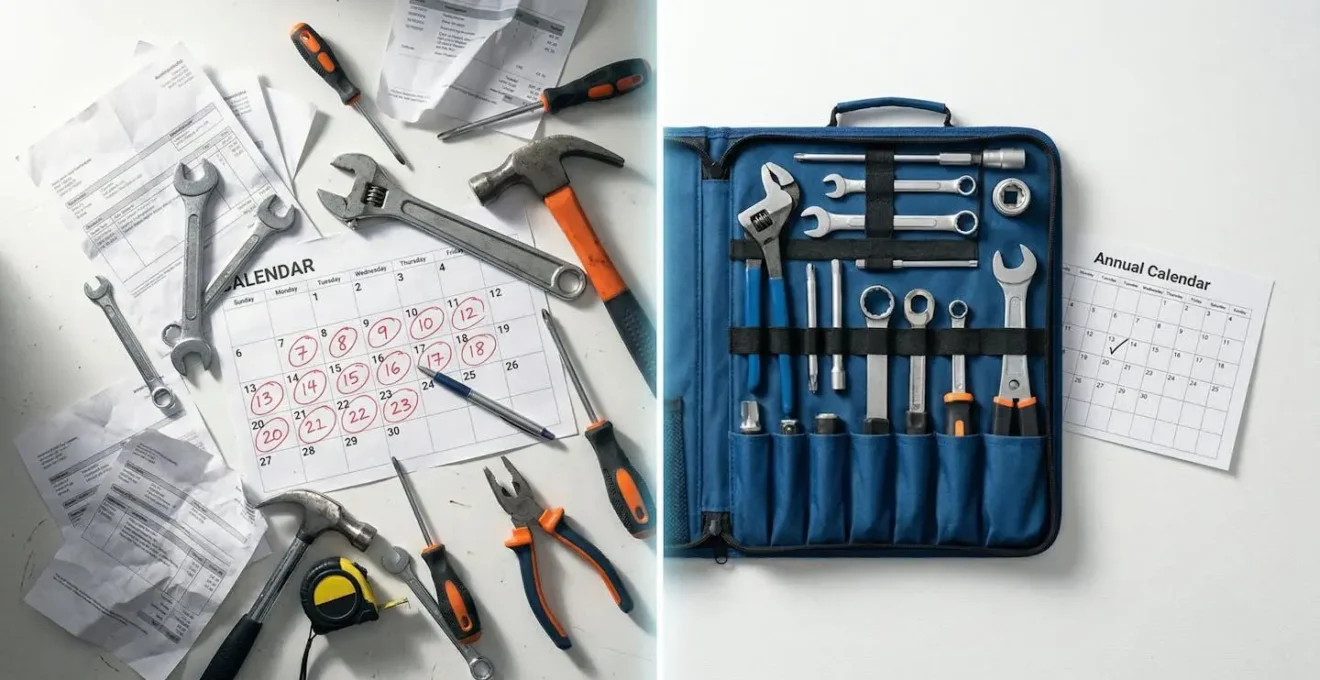 Comparaison visuelle entre visite simple et contrat complet d'entretien chaudière