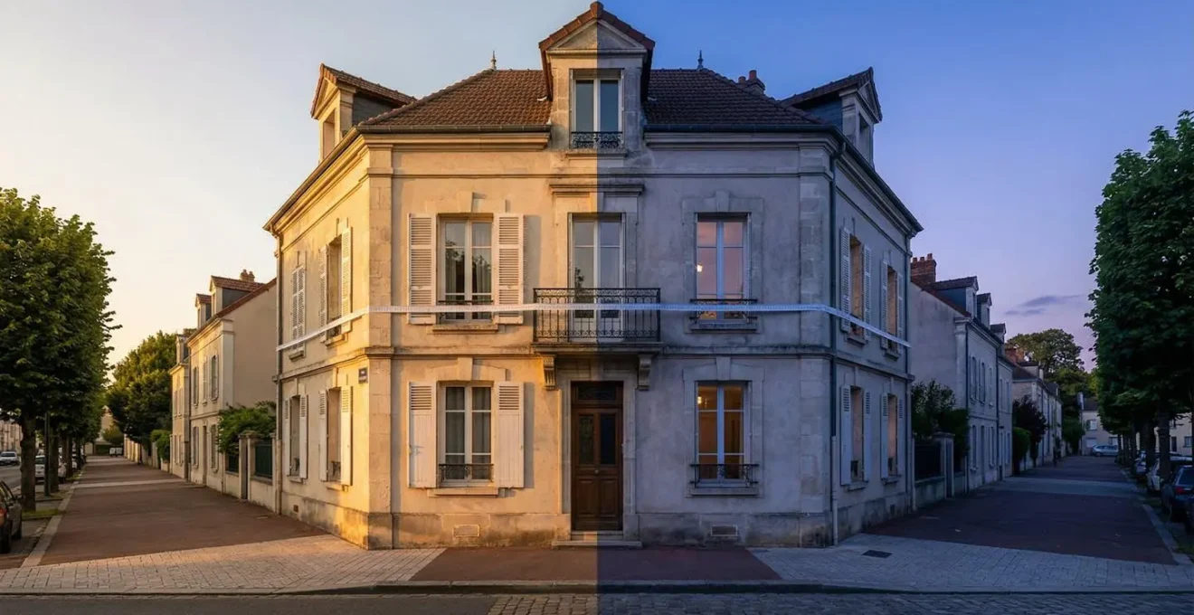 Comparaison côte à côte d'une maison montrant les différences entre DPE et audit énergétique