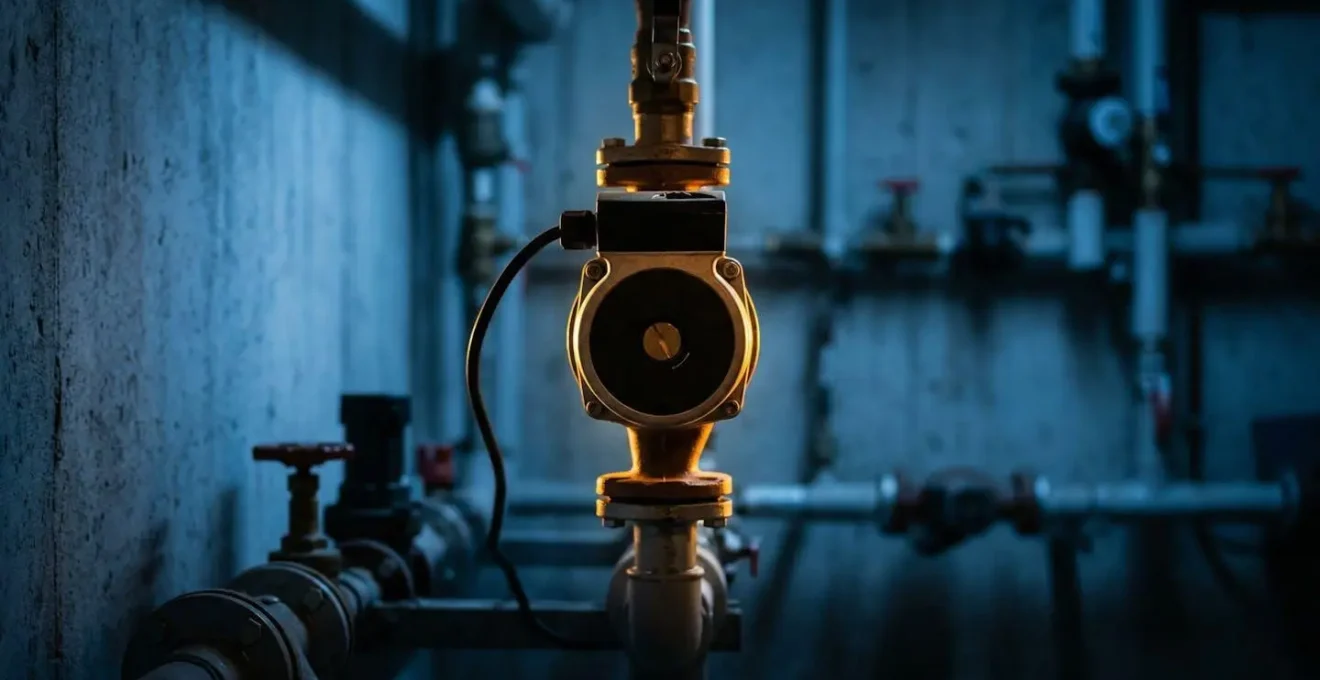 Vue thermographique d'un circulateur non isolé montrant les pertes de chaleur